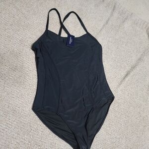 NWT Ocean Blues Black One Piece Swimsuit With Adjustable Straps XL